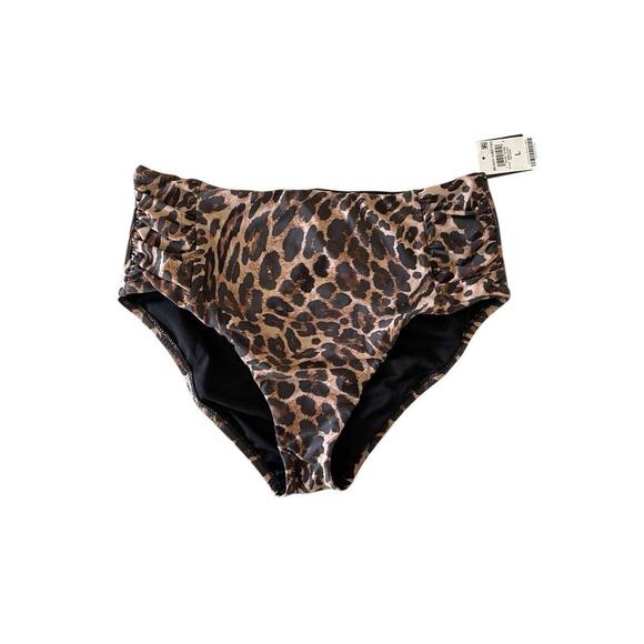 Bar III Natural Cheetah-Print‎ High-Waist Full Coverage Bottoms Size L NWT $48 - Picture 1 of 4